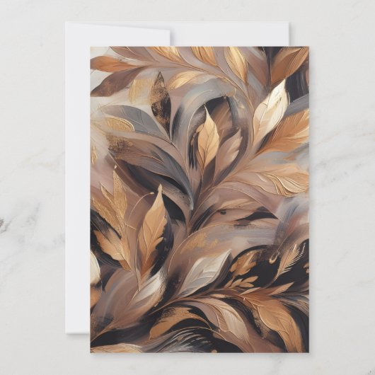 Brown & Gold Love & Commitment Ceremony Kaart (Achterkant)