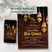 Brown & Gold Ramadan Iftar Invitation Kaart