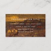 Brown Gold Rust Metallic Texture Monogram Initial Visitekaartje (Achterkant)