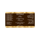 Brown & Gold Small Cosmetics Dropper Bottle Label (Voorkant)