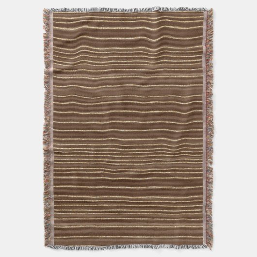 Brown Gold Stripes Christmas Deken (Voorkant Verticaal)