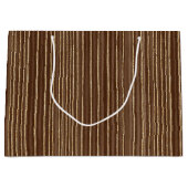 Brown Gold Stripes Christmas Groot Cadeauzakje (Voorkant)