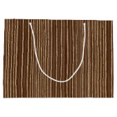 Brown Gold Stripes Christmas Groot Cadeauzakje (Achterkant)