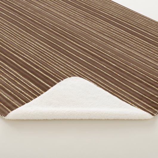 Brown Gold Stripes Christmas Sherpa Deken (3/4)