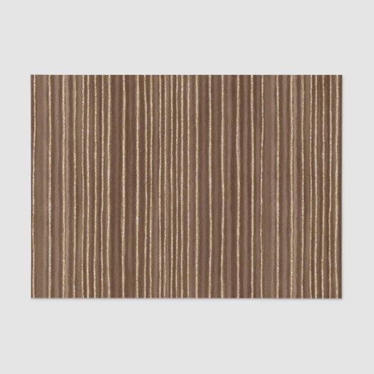 Brown Gold Stripes Christmas Tissuepapier (Voorkant)