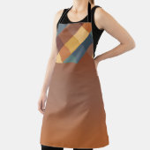 BROWN GOLD TEAL BLUE FALL GEOMETRIC PATTERN SCHORT (Insitu)