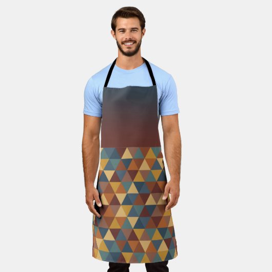 BROWN GOLD TEAL BLUE FALL GEOMETRIC PATTERN SCHORT (Gedragen)