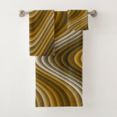 Brown Gold Waves Classy & Chic Bad Handdoek (Insitu)