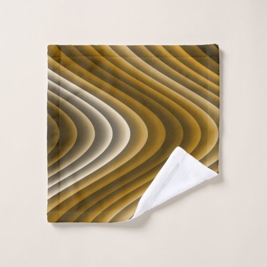 Brown Gold Waves Classy & Chic Bad Handdoek (Wasdoekje)