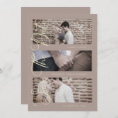 Brown Golden Trendy Modern 3 Wedding Photos (Voorkant / Achterkant)