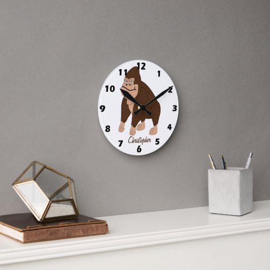 Brown Gorilla Design Personalised Ronde Klok (Kantoor)
