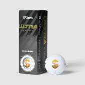 Brown Gradient Dollar Sign Golfballen (Verpakking)