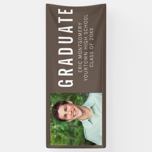 Brown Graduation Party Foto Spandoek (Verticaal)