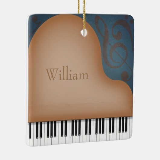 Brown Grand Piano Charming Musical Keepomwille Keramisch Ornament (Rechts)