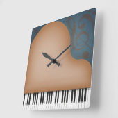 Brown Grand Piano Whimsical Music Lover's Vierkante Klok (Hoek)