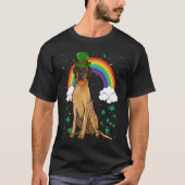 Brown Great Dane St Patricks Day Leprechaun T-shirt (Voorkant)