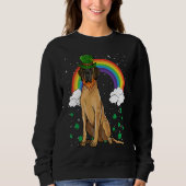 Brown Great Dane St Patricks Day Leprechaun Trui (Voorkant)