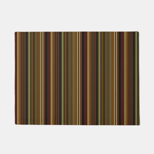 Brown Green and Gold Stripes Deurmat (Voorkant)