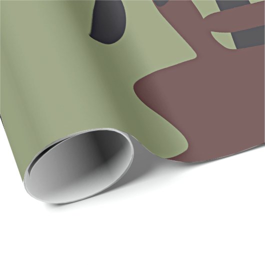 Brown Green Camo Cadeaupapier (Rol Hoek)