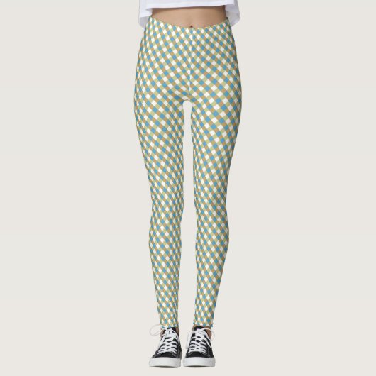 Brown Green Gingham Leggings (Voorkant)