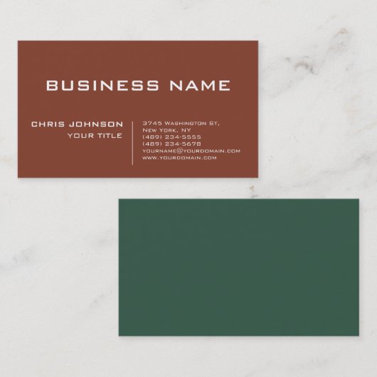 Brown Green Modern Contemmodern Company Visitekaartje (Voorkant / Achterkant)