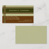 Brown Green Professional Stripes Block Visitekaartje (Voorkant / Achterkant)