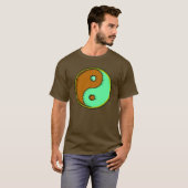 Brown Green Windblown Yin Yang T-shirt (Voorkant volledig)