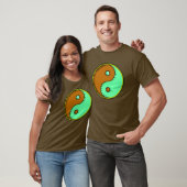 Brown Green Windblown Yin Yang T-shirt (Unisex)