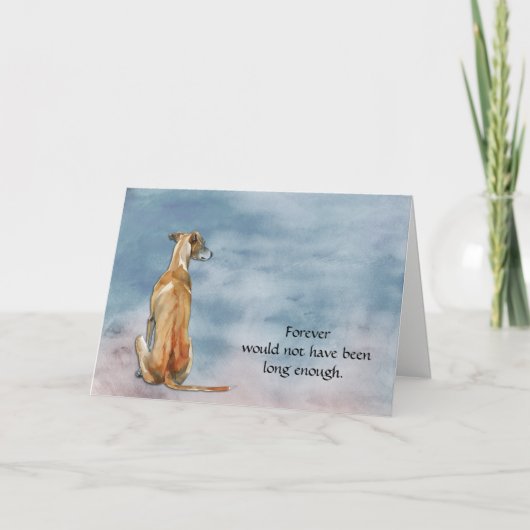 Brown Greyhound Dog Condolence Sympathy Card Feestdagen Kaart (Voorkant)