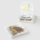 Brown Griffin Fantasy Stenen Onderzetter (Zijkant)