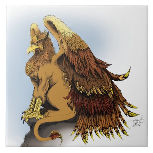 Brown Griffin Fantasy Tegeltje (Voorkant)