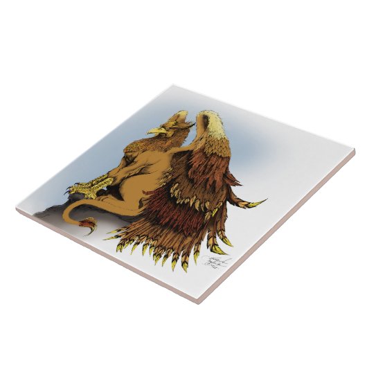Brown Griffin Fantasy Tegeltje (Zijkant)