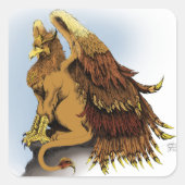 Brown Griffin Fantasy Vierkante Sticker (Voorkant)