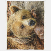 Brown Grizzly Beer op Fleece Blanket Deken (Voorkant)