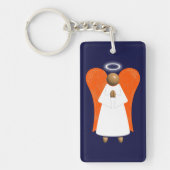 Brown Guardian Angel (dubbelzijdig) Sleutelhanger (Voorkant)