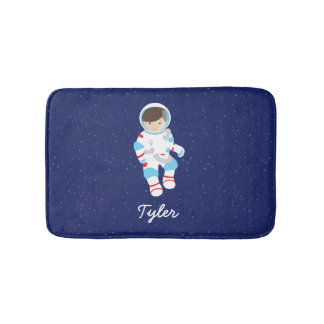 Brown Hair Astronaut in de ruimte Badmat