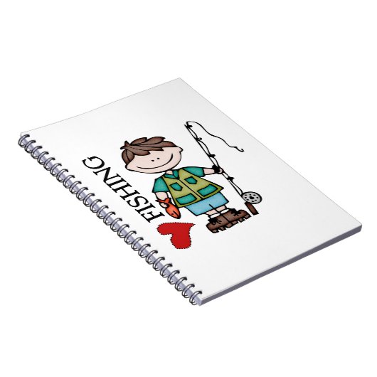 Brown Hair Boy I Love Vist Notitieboek (Rechterzijde)