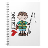 Brown Hair Boy I Love Vist Notitieboek (Voorkant)