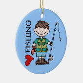 Brown Hair Boy I Love Vist Ornament (Rechts)