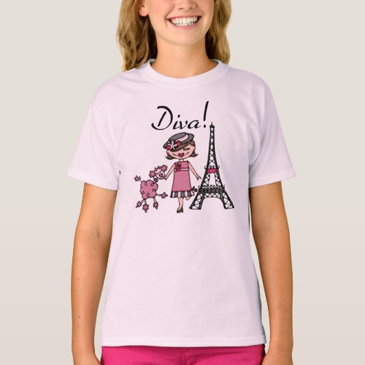 Brown Hair Diva T-shirt (Voorkant)