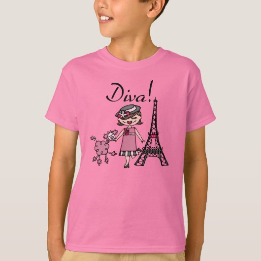Brown Hair Diva T-shirt (Voorkant)