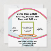 Brown Hair Girl Basketball Birthday Invite Kaart (Achterkant)