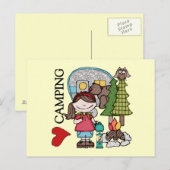 Brown Hair Girl I Love Camping Briefkaart (Voorkant / Achterkant)