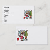 Brown Hair Girl I Love Camping Visitekaartje (Voorkant / Achterkant)