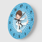 Brown Hair Karate Boy Judo Martial Arts Grote Klok (Hoek)