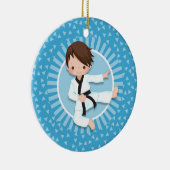 Brown Hair Karate Boy Judo Martial Arts Keramisch Ornament (Rechts)