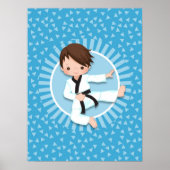Brown Hair Karate Boy Judo Martial Arts Poster (Voorkant)
