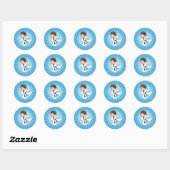 Brown Hair Karate Boy Judo Martial Arts Ronde Sticker (Vel)