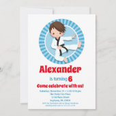 Brown Hair Karate Judo Boys Birthday Kaart (Voorkant)