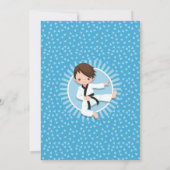 Brown Hair Karate Judo Boys Birthday Kaart (Achterkant)